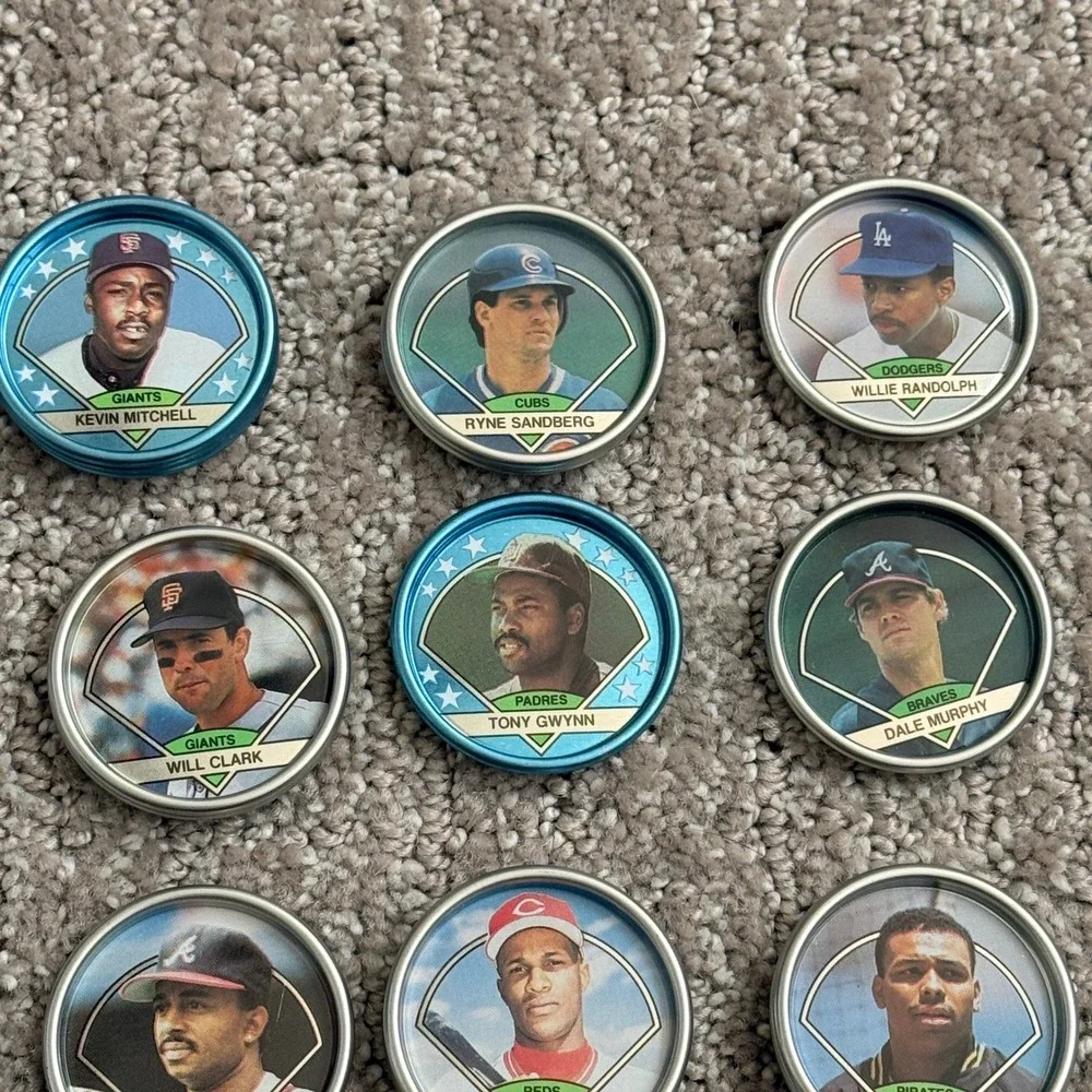 1990 Topps Baseball Coins Lot of 30 Bonds Gwynn Sandberg Vintage Metal MLB2125